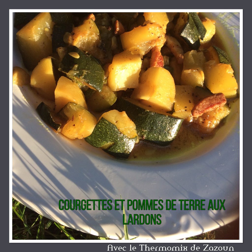 Poêlée de courgettes aux pommes de terre et petits lardons au cookéo ou