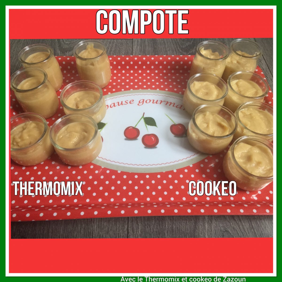 Compote de pommes au cookeo ou Thermomix. Test en même temps .. Avec