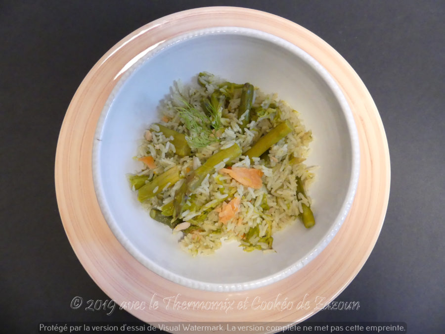 Risotto Asperges vertes au saumon et riz au cookeo Avec le Thermomix